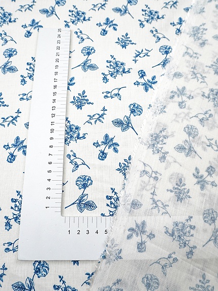 Лен с вискозой сорочечный (Digital) "Хейли" цв.молочно-белый, ш.1.45м, лен-49%, вискоза-51%, 135гр/м.кв