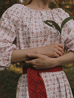 Платье в русском стиле из полульна "Макошь" 