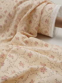 Хлопок Персик "Цветочный медальон", ш.2.5м, хлопок-100%, 135гр/м.кв