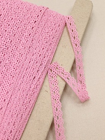 Кружево цв.св.розовый-2, ш.12мм, хлопок-90%, п/э-10%