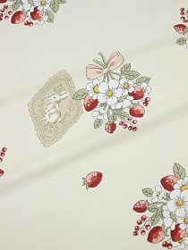 Сатин "Лесной букетик" цв.светлый персик, ш.2.35м, хлопок-100%, 110гр/м.кв