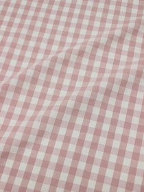 Вареный (стираный) хлопок "Клетка (1.0*1.0см)" цв.пыльно-розовый, ш.2.5м, хл-100%, 115гр/м.кв