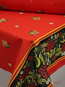 Рогожка "Красная рябина" цв.красный, ш.1.5м, хлопок-100%, 160гр/м.кв