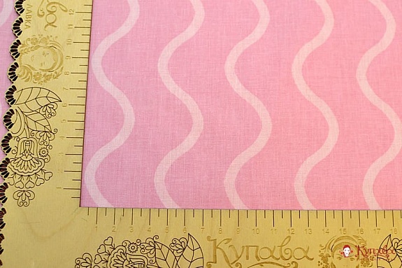Поплин "Аруба - волны" цв.розовый, (комп), ш.2.2м, хлопок-100%, 110гр/м.кв