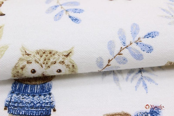 Мерный лоскут Фланель "Лесной переполох", ш.0.95м, хлопок-100%, 160гр/м.кв