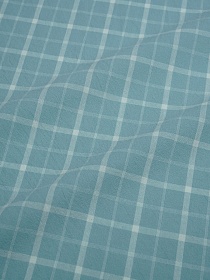 Вареный (стираный) хлопок "Клетка" цв.бирюзово-зеленая дымка, ш.2.50м, хлопок-100%, 125гр/м.кв