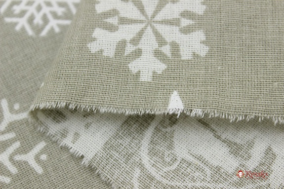 Полулен "Новогодний лес", ш.1.5м, лен-30%, хлопок-70%, 147гр/м.кв