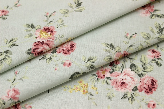 Ранфорс "Аделаис" цв.бл.морозная мята, ш.2.4м, хлопок-100%, 110гр/м.кв