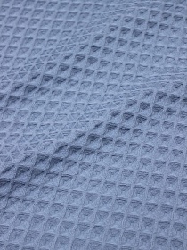 Вафельное премиум-полотно "Бохо" цв.Серо-голубой винтаж, ш.1.5м, хлопок-100%, 230гр/м.кв
