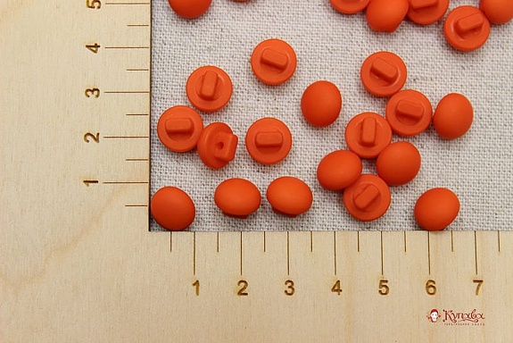 Пуговица "Грибок" пластмасса, цв.темно-оранжевый, 10мм