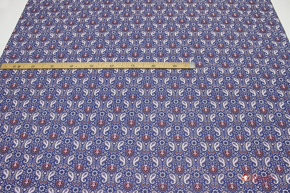 Бязь "Барановские мотивы на синем", ГОСТ, шир.1.5м, хлопок-100%, 142гр/м.кв