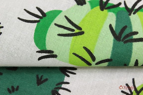 Бязь "Кактусы", СОРТ2, ш.1.5м, хлопок-100%, 120гр/м.кв