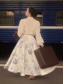 Юбка в винтажном стиле из интерьерного хлопка "Цветочная гармония"