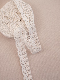 Кружево цв.ванильный, ш.25мм, хлопок-90%, п/э-10%, 10м., рис.044/2