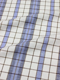 Мерный лоскут Холст полотенечный "Клетка" цв.т.джинс/сине-голубой, ш.0.5м, лен-30%, хл-70%, 140гр/м.кв