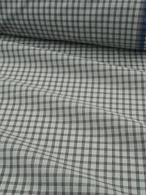 Вареный (стираный) хлопок "Клетка" цв.мятный/серый, ш.2.5м, хл-100%, 110гр/м.кв