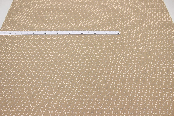 Теплый хлопок "Мелкие листочки на песочном", ш.1.5м, хлопок-100%, 160гр/м.кв