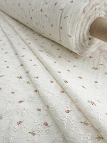 Шитье Digital "Розет" цв.кремовый, ш.1.5м (выш.часть1.35м), батист, хлопок-100%, 70гр/м.кв