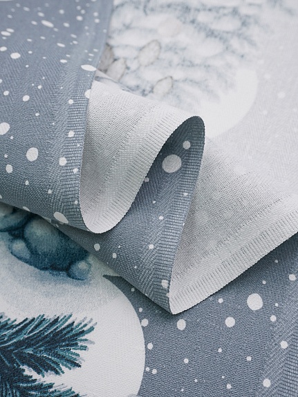 Дорожка "Снежные друзья" цв.серый, ш.0.5м, хлопок-100%, 225гр/м.кв, раппорт 63см