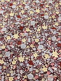 Импорт. хлопок "Осенние напевы" цв.коричневый, ш.1.48м, хлопок-100%, 100гр/м.кв