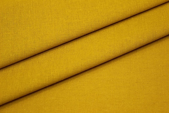 Полулен с умягчением цв.Насыщенная горчица, ш.1.5м, лен-30%, хлопок-70%, 147гр/м.кв