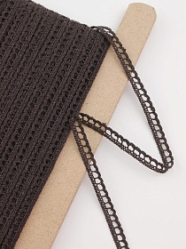 Кружево цв.темный шоколад, ш.0.8мм, хлопок-90%, п/э-10%