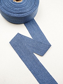 Лента киперная цв.джинс, 40мм, хлопок-90%, п/э-10%