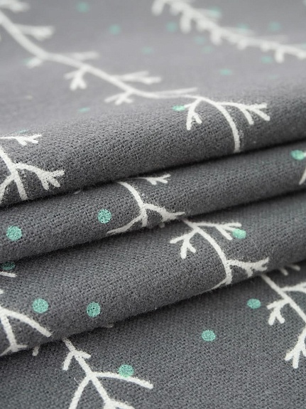 Теплый хлопок "Зимнее очарование" цв.темно-серый, СОРТ2, ш.1.5м, хлопок-100%, 160гр/м.кв