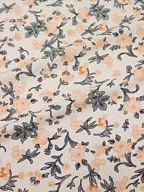 Штапель "Капуцин" цв.персиковый, ш.1.45м, вискоза-100%, 100гр/м.кв