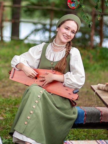 Сарафан из Крапивы Рами (Ramie) с хлопком в цвете зелено-оливковый хаки