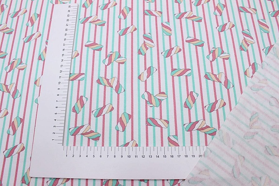 Футер 2-х нит. начес "Зефирки тутти-фрутти", ш.2.14м(1.07м*2, чулок), Карде, хлопок-100%, 180гр/м.кв