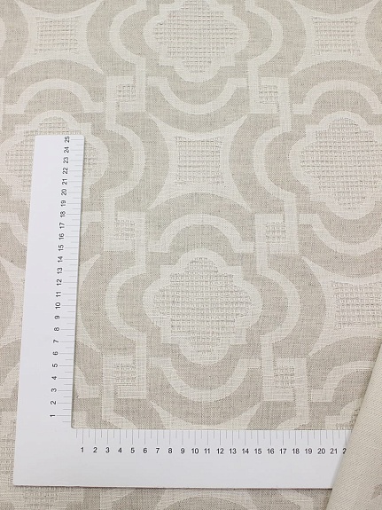 Полульняной жаккард "Орнамент" цв.бежевый, ш.1.92м, лен-50%, хлопок-50%