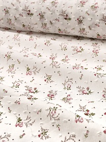 Фактурный хлопок "Шарики - нежные бутончики" цв.белый, ш.1.4м, батист, хлопок-100%, 70гр/м.кв