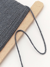 Шнур цв.темный джинс-2, ш.3мм, хлопок-100%