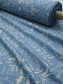 Перкаль "Эхо лета" цв.джинсово-голубой, ш.2.2м, хлопок-100%, 110гр/м.кв