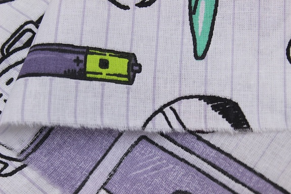 Поплин "Техно-вечеринка", ш.2.2м, хлопок-100%, 110гр/м.кв