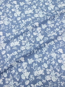 Импорт. хлопок "Летняя мелодия" цв.сине-голубой, ш.1.5м, хлопок-100%, 100гр/м.кв