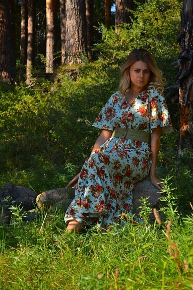 Платье из хлопкольна "Чайная роза"