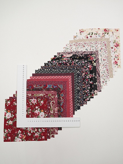 Набор тканей для рукоделия "Импортный хлопок: Кармина", 20*20 см, 25 шт