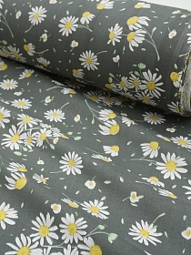 Перкаль "Скромная ромашка" цв.брезентово-серый, СОРТ2, ш.2.2м, хлопок-100%, 105гр/м.кв