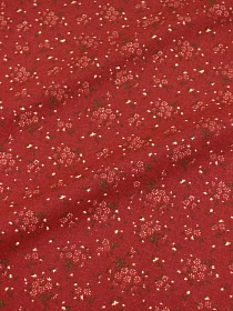 Теплый хлопок "Мелкое соцветие на красно-терракотовом", ш.1.45м, хлопок-100%, 160гр/м.кв