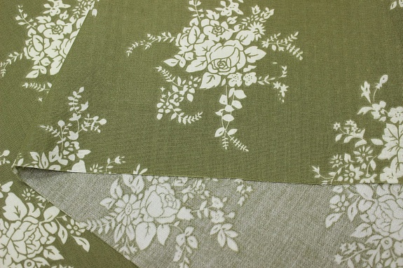 Муслин Премиум двухслойный гладкий "Белые букеты", ш.2.5м, хлопок-100%, 130гр/м.кв