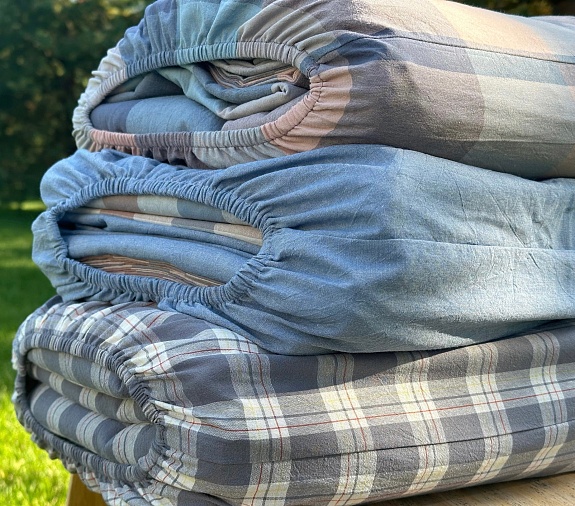 Комплекты постельного белья из вареного хлопка "Клетка"*