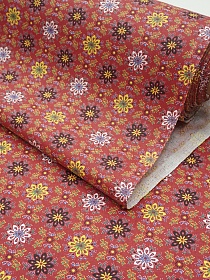 Перкаль "Цветочная мозаика" цв.красный, ГОСТ, ш.1.5м, хлопок-100%, 125гр/м.кв
