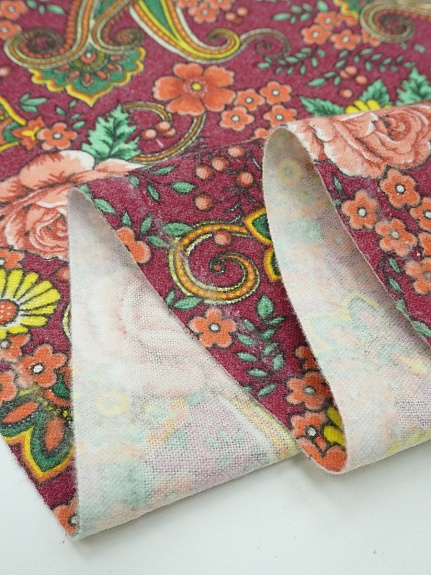 Фланель "Восточная роза" цв.винтажно-бордовый, ш.1.5м, хлопок-100%, 175гр/м.кв