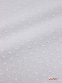 Фактурный хлопок "Шарики" цв.белый (отбеленный), СОРТ2, ш.1.45м, батист, хл-100%, 60гр/м.кв