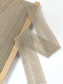 Кружево цв.кофейно-оливковый, 62мм, хлопок-78%, п/э-22%