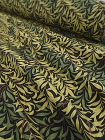 Импорт. хлопок "Ивушка" цв.желтый с оливковым оттенком, ш.1.45м, хлопок-100%, 100гр/м.кв