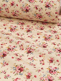 Импорт. хлопок "Букеты роз на св.телесно-желтом", ш.1.5м, хлопок-100%, 105гр/м.кв