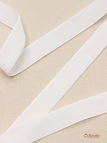 Лента бархатная цв.Белый, ш.16мм, полиэстер-100%